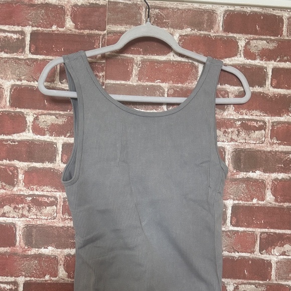 Gray Ribbed Tank Top - Picture 6 of 6